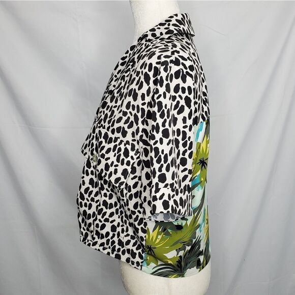 KENDALL + KYLIE crop top animal print floral button down boxy S - Picture 4 of 10